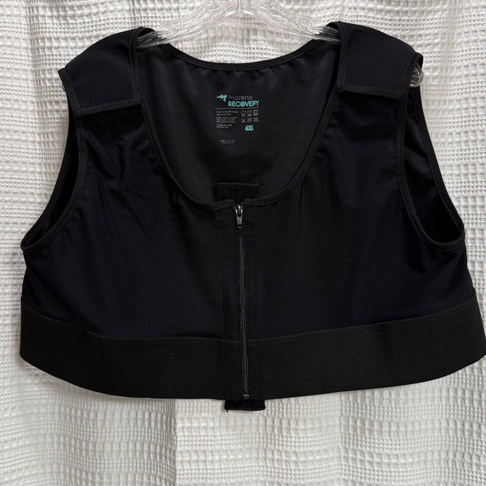 Marena Black Recovery Garment 4XL post surgical‎ top Short Vest style No. MVS